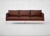 Matera 4 Seater Sofa Leather Grain Dark Brown 068 / Stainless Steel