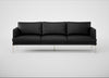 Matera 4 Seater Sofa Leather Grain Graphite 063 / Stainless Steel