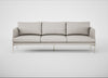 Matera 4 Seater Sofa Leather Grain White 000 / Stainless Steel