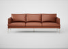Matera 4 Seater Sofa Leather Stonewash Light Brown 274 / Stainless Steel