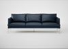 Matera 4 Seater Sofa Leather Stonewash Black 263 / Stainless Steel