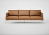 Matera 4 Seater Sofa Leather Stonewash Toffee 277 / Stainless Steel