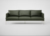 Matera 4 Seater Sofa Leather Stonewash Navy Blue 279 / Stainless Steel