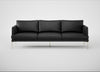 Matera 4 Seater Sofa Linea Leather Black 622 / Stainless Steel