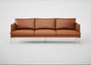 Matera 4 Seater Sofa Linea Leather Brown 680 / Stainless Steel