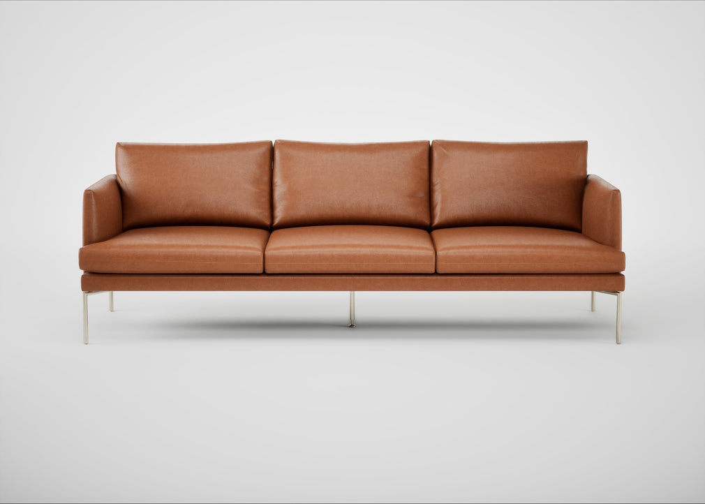 Matera 4 Seater Sofa Linea Leather Brown 680 / Stainless Steel