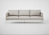 Matera 4 Seater Sofa Linea Leather White 634 / Stainless Steel
