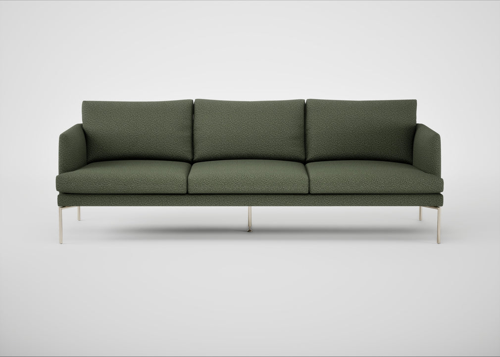 Matera 4 Seater Sofa Loop Boucle Forest / Stainless Steel