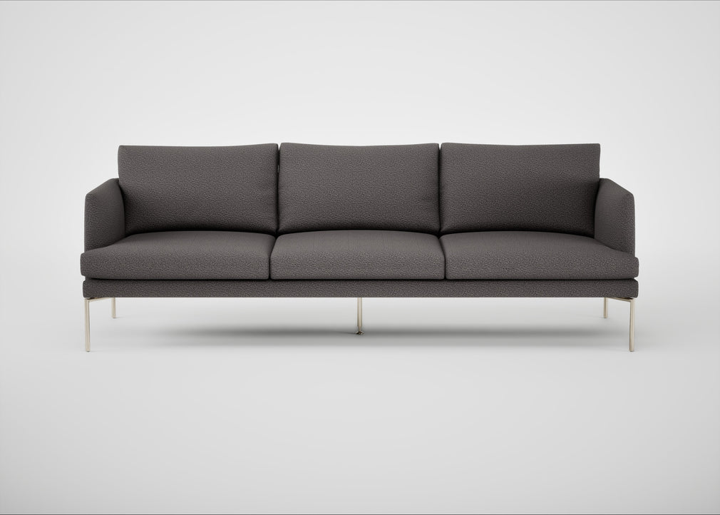 Matera 4 Seater Sofa Loop Boucle Granite / Stainless Steel