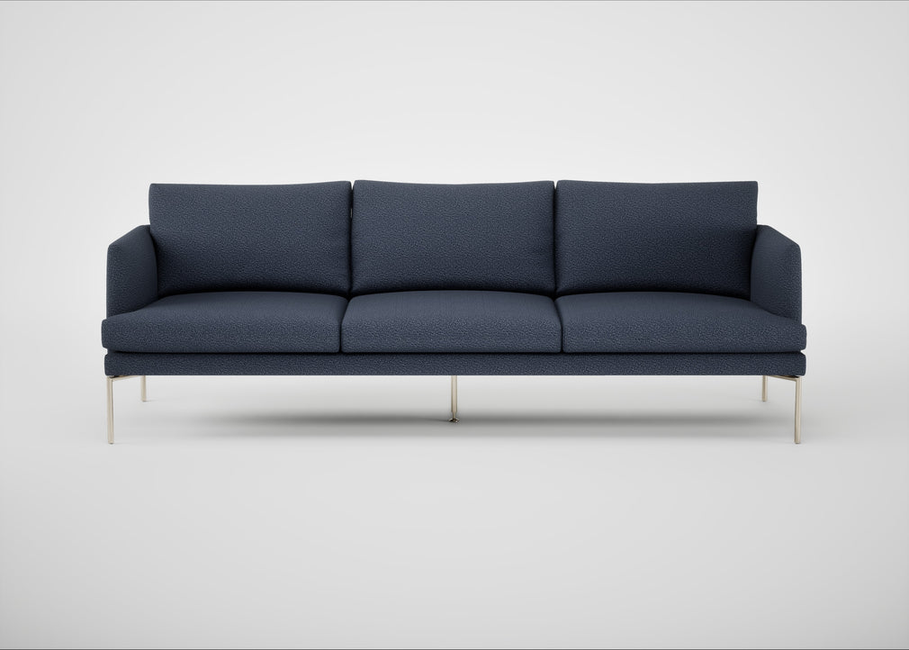 Matera 4 Seater Sofa Loop Boucle Navy / Stainless Steel