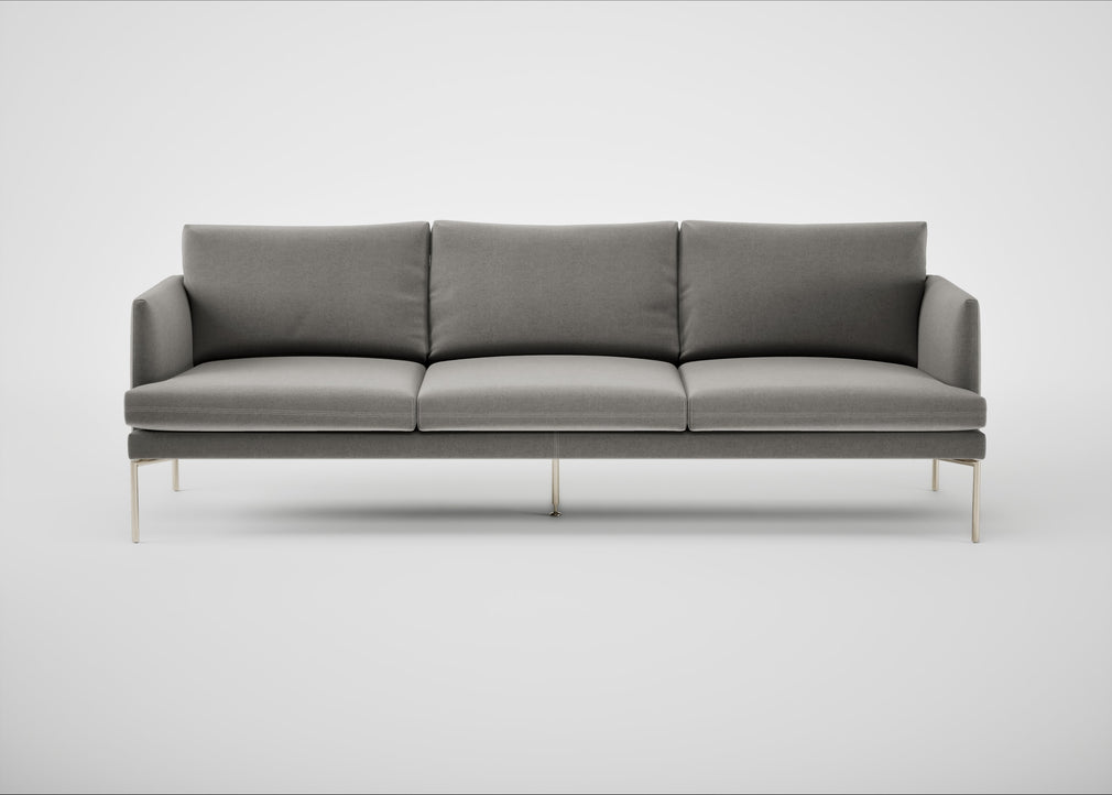 Matera 4 Seater Sofa Nobilis Velvet Dolphin / Stainless Steel