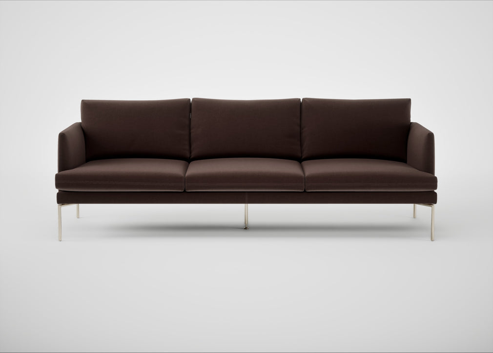 Matera 4 Seater Sofa Nobilis Velvet Espresso / Stainless Steel