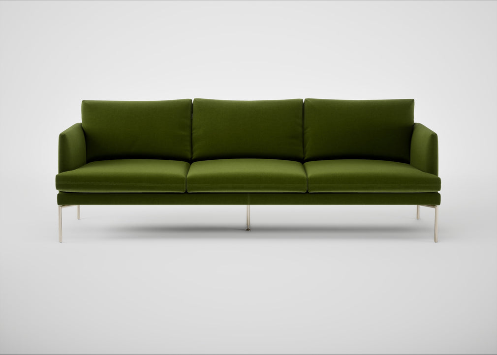 Matera 4 Seater Sofa Nobilis Velvet Leaf / Stainless Steel