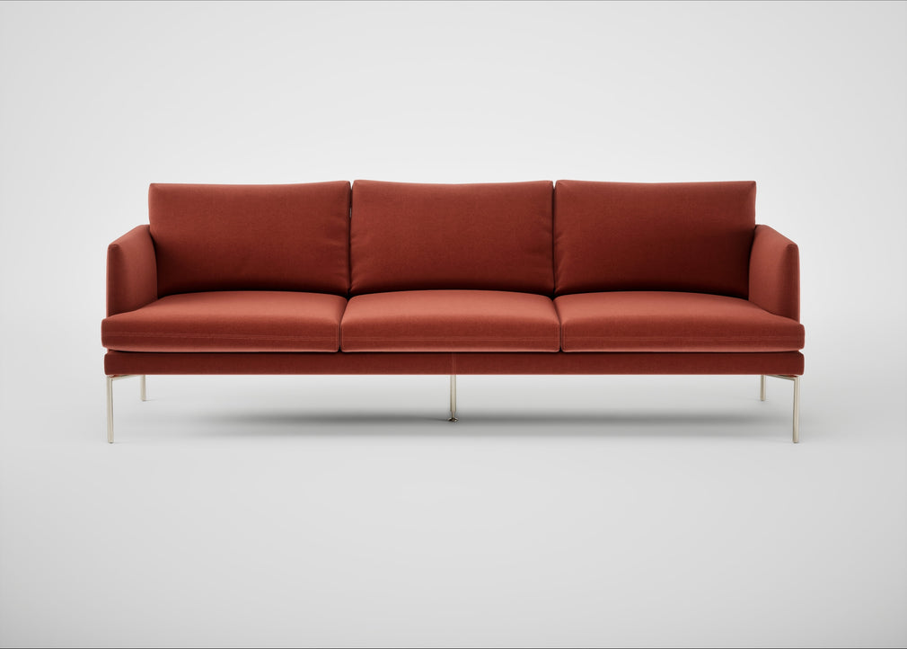 Matera 4 Seater Sofa Nobilis Velvet Rust / Stainless Steel
