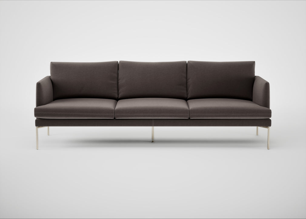 Matera 4 Seater Sofa Nobilis Velvet Sable / Stainless Steel
