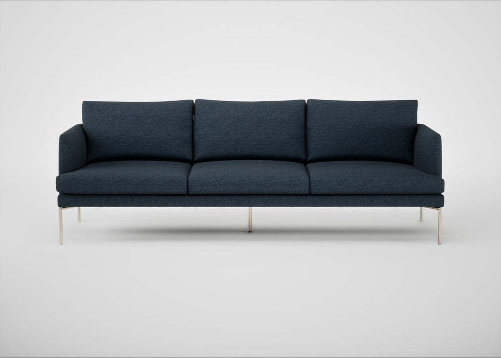 Matera 4 Seater Sofa Siena Cotton Deep Sea / Stainless Steel