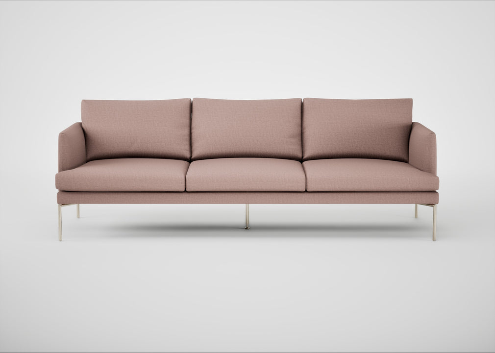 Matera 4 Seater Sofa Siena Cotton Dusky Pink / Stainless Steel