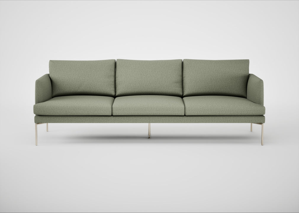 Matera 4 Seater Sofa Siena Cotton Pistachio / Stainless Steel