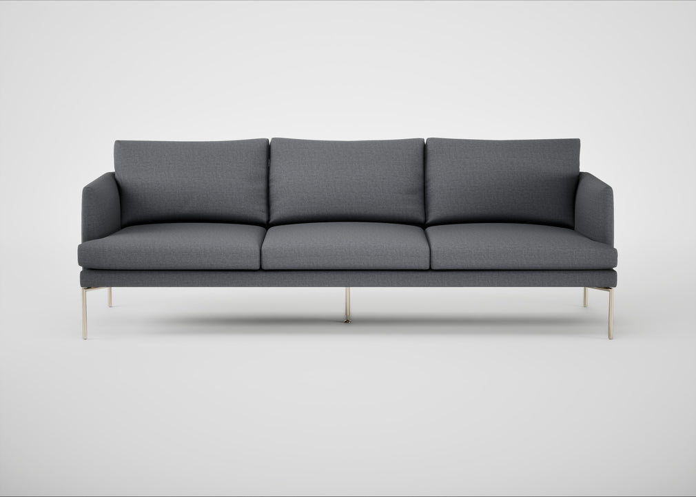 Matera 4 Seater Sofa Siena Cotton Shale Grey / Stainless Steel