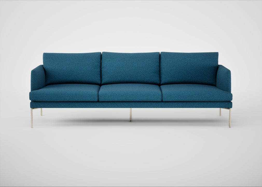 Matera 4 Seater Sofa St Moritz Wool Blue / Stainless Steel