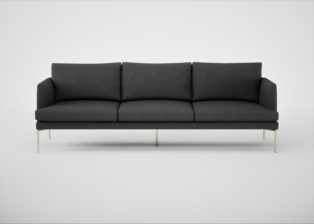 Matera 4 Seater Sofa St Moritz Wool Grey / Stainless Steel