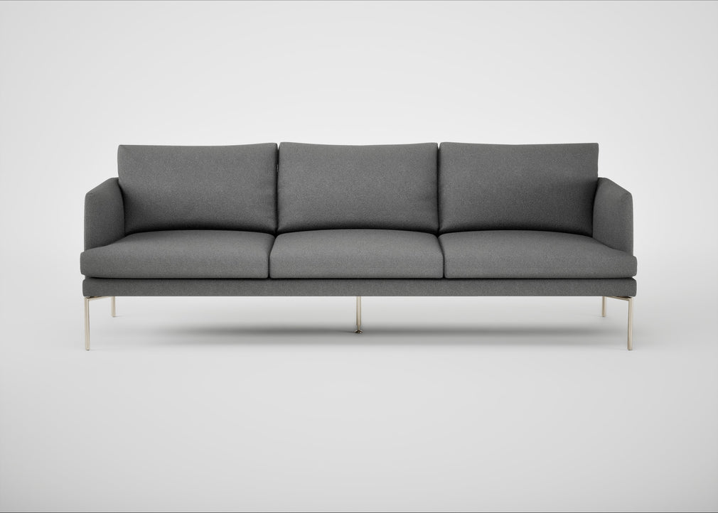 Matera 4 Seater Sofa St Moritz Wool Light Grey / Stainless Steel