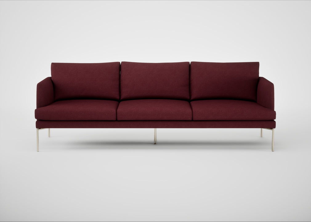 Matera 4 Seater Sofa St Moritz Wool Red / Stainless Steel