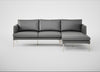Matera Right Hand Facing Chaise Sofa Daino Leather Steel / Stainless Steel