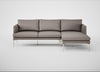 Matera Right Hand Facing Chaise Sofa Leather Grain White 000 / Stainless Steel