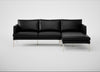 Matera Right Hand Facing Chaise Sofa Leather Stonewash Light Brown 274 / Stainless Steel