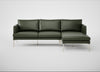 Matera Right Hand Facing Chaise Sofa Leather Stonewash Toffee 277 / Stainless Steel
