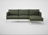 Matera Right Hand Facing Chaise Sofa Loop Boucle Forest / Stainless Steel