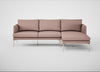 Matera Right Hand Facing Chaise Sofa Siena Cotton Dusky Pink / Stainless Steel