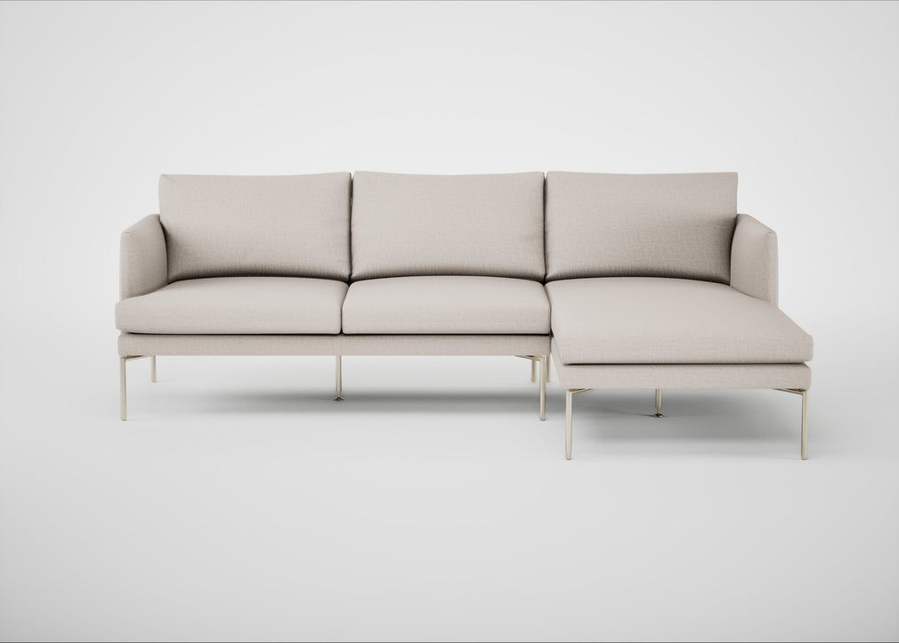 Matera Right Hand Facing Chaise Sofa Siena Cotton Natural / Stainless Steel