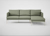 Matera Right Hand Facing Chaise Sofa Siena Cotton Pistachio / Stainless Steel
