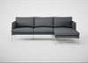 Matera Right Hand Facing Chaise Sofa Siena Cotton Shale Grey / Stainless Steel
