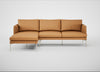 Matera Left Hand Facing Chaise Sofa Daino Leather Parchment / Stainless Steel
