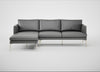 Matera Left Hand Facing Chaise Sofa Daino Leather Steel / Stainless Steel