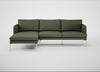 Matera Left Hand Facing Chaise Sofa Loop Boucle Forest / Stainless Steel