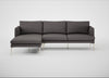 Matera Left Hand Facing Chaise Sofa Loop Boucle Granite / Stainless Steel