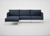Matera Left Hand Facing Chaise Sofa Loop Boucle Navy / Stainless Steel