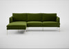 Matera Left Hand Facing Chaise Sofa Nobilis Velvet Leaf / Stainless Steel