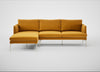 Matera Left Hand Facing Chaise Sofa Nobilis Velvet Mustard / Stainless Steel