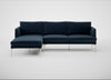Matera Left Hand Facing Chaise Sofa Nobilis Velvet Night / Stainless Steel