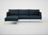 Matera Left Hand Facing Chaise Sofa Siena Cotton Deep Sea / Stainless Steel