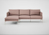 Matera Left Hand Facing Chaise Sofa Siena Cotton Dusky Pink / Stainless Steel