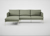 Matera Left Hand Facing Chaise Sofa Siena Cotton Pistachio / Stainless Steel
