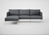 Matera Left Hand Facing Chaise Sofa Siena Cotton Shale Grey / Stainless Steel