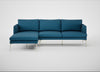 Matera Left Hand Facing Chaise Sofa St Moritz Wool Blue / Stainless Steel