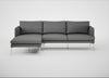 Matera Left Hand Facing Chaise Sofa St Moritz Wool Red / Stainless Steel